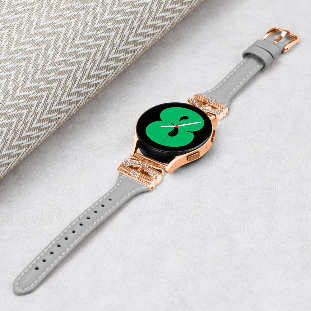 Meget Elegant Kunstlæder Universal Rem passer til Samsung Smartwatch - Sølv#serie_3