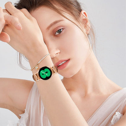 Rose Gold Buckle 20mm Strap Samsung Galaxy Watch3 41mm / Watch4 / Watch5 / Watch4 Classic / Watch4 Active / Watch5 Active Watch Band - Brown#serie_6