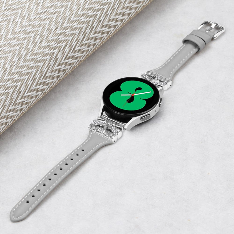Meget Smuk Kunstlæder Universal Rem passer til Samsung Smartwatch - Sølv#serie_4