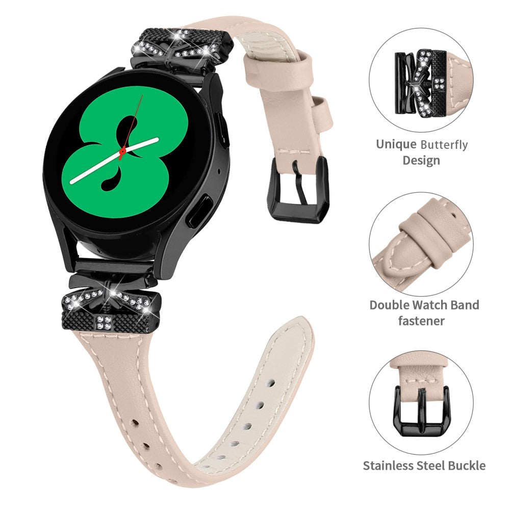 Super Holdbart Kunstlæder Universal Rem passer til Samsung Smartwatch - Hvid#serie_5