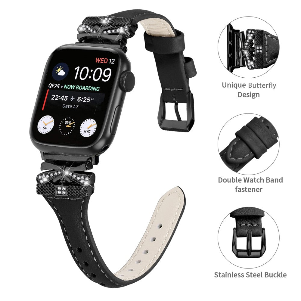Rigtigt Rart Kunstlæder Universal Rem passer til Apple Smartwatch - Hvid#serie_1