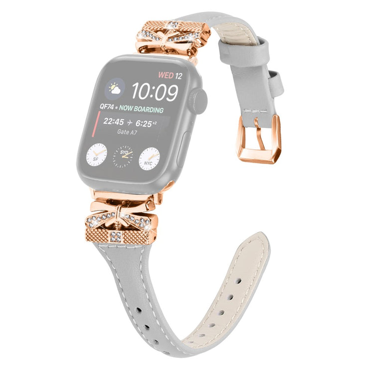 Rigtigt Rart Kunstlæder Universal Rem passer til Apple Smartwatch - Sølv#serie_5