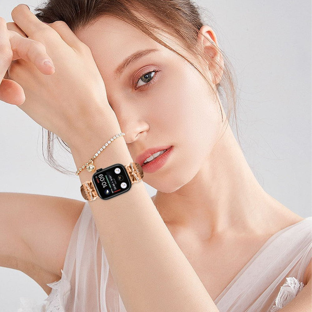 Rose Gold Buckle Watch Strap Apple Watch Series 9 / 8 / 7 / 41mm / 6 / 5 / 4 / SE / SE (2022) / SE (2023) 40mm / Series 3 2 1 38mm - Brown#serie_2