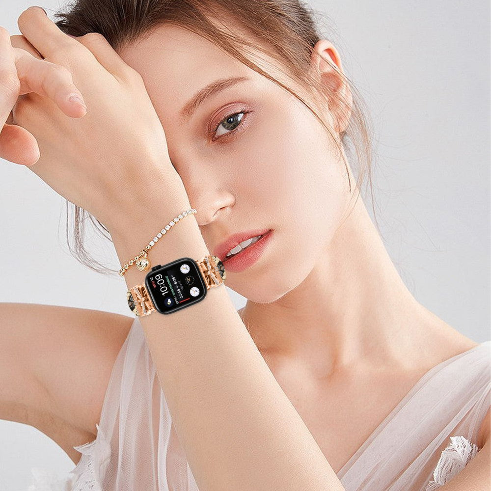 Rose Gold Buckle Watch Strap Apple Watch Series 9 / 8 / 7 / 41mm / 6 / 5 / 4 / SE / SE (2022) / SE (2023) 40mm / Series 3 2 1 38mm - Snake Texture#serie_4