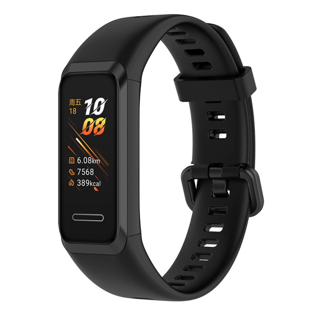 Vildt Slidstærk Silikone Rem passer til Huawei Watch 4 - Sort#serie_3