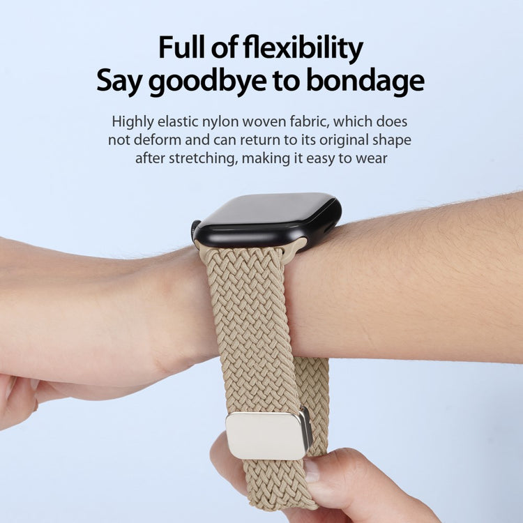 Super Pænt Nylon Universal Rem passer til Apple Smartwatch - Brun#serie_2