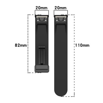 Garmin Fenix 7S / 6S Pro / 5S Plus / Instinct 2S Silicone Watch Bands Silver Buckle 20mm Magnetic Strap - White#serie_3