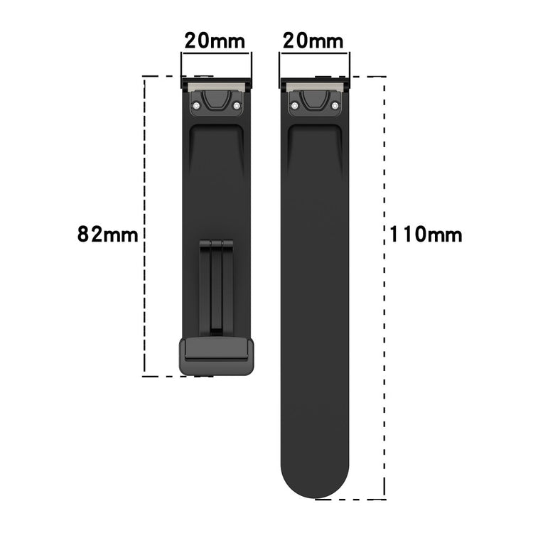 Garmin Fenix 7S / 6S Pro / 5S Plus / Instinct 2S Silicone Watch Bands Silver Buckle 20mm Magnetic Strap - Orange#serie_4