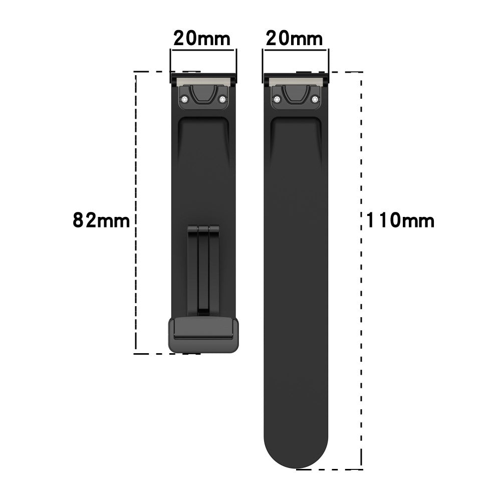 Garmin Fenix 7S / 6S Pro / 5S Plus / Instinct 2S Silicone Watch Bands Silver Buckle 20mm Magnetic Strap - Army Green#serie_9