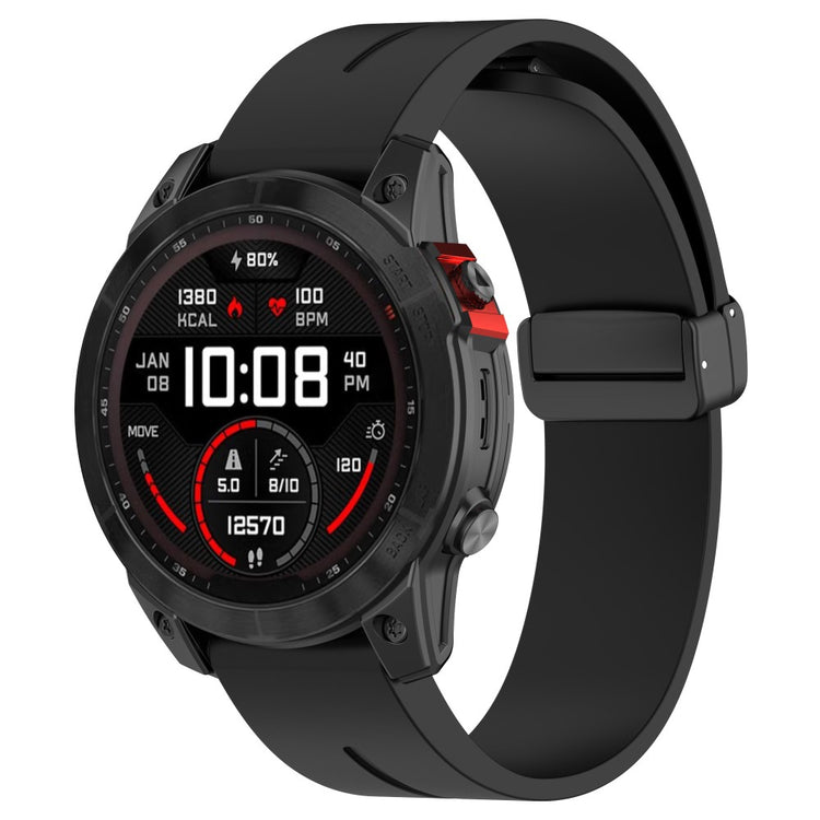 Fremragende Silikone Universal Rem passer til Smartwatch - Sort#serie_1