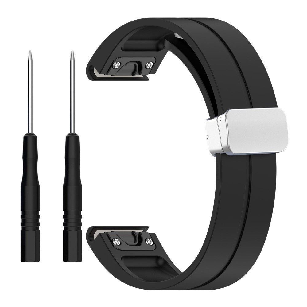 Rigtigt Kønt Silikone Universal Rem passer til Smartwatch - Sort#serie_1