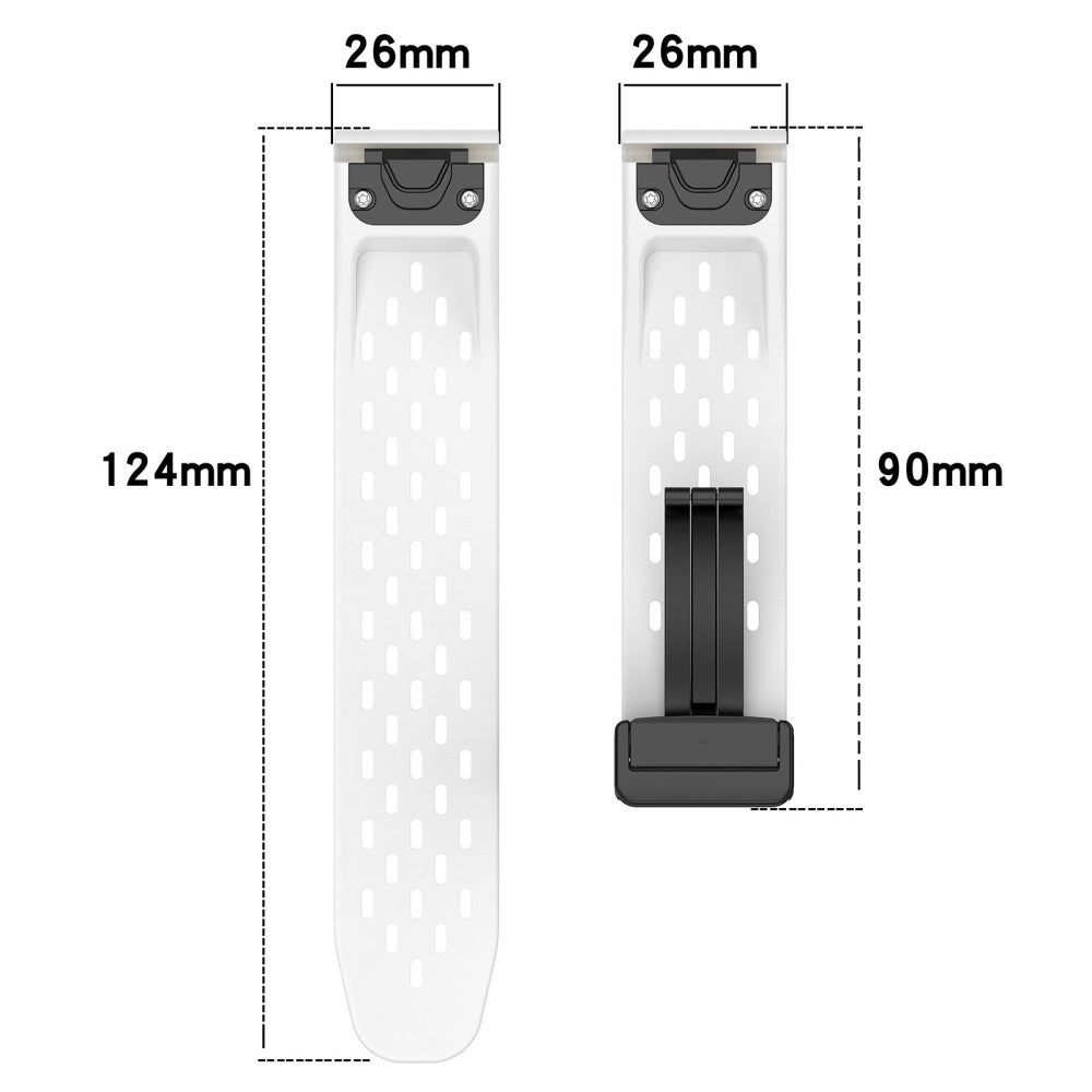 Garmin Tactix 7 Pro / Fenix 7X / Fenix 7X Solar Silicone Watch Strap 26mm Breathable Watch Band with Folding Buckle - Grey#serie_3