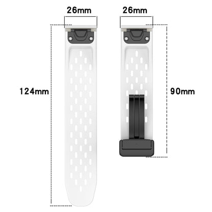 Garmin Tactix 7 Pro / Fenix 7X / Fenix 7X Solar Silicone Watch Strap 26mm Breathable Watch Band with Folding Buckle - Purple#serie_10