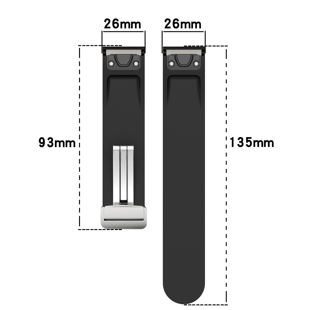 Garmin Fenix 7X / 7X Solar / Tactix 7 Pro Silicone Watch Band 26mm Folding Silver Buckle Watch Strap - Dark Yellow#serie_2