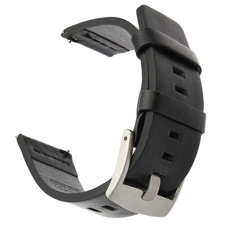Suunto 9 / 9 Baro / 7 Replacement Watch Band 24mm Vegan Leather Watch Strap - Black / Silver / Black#serie_2