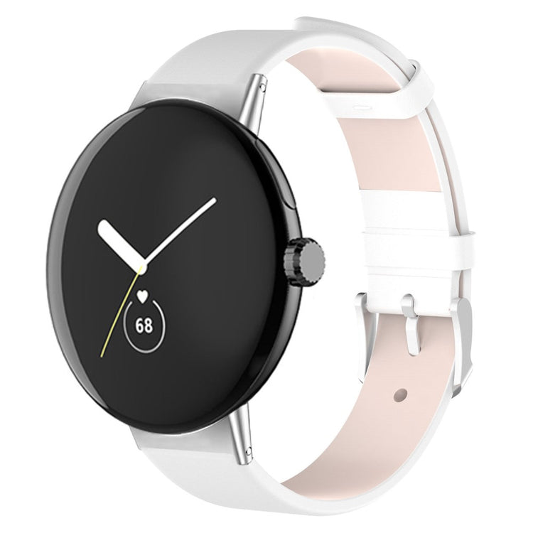 Google Pixel Watch 2 / Pixel Watch Vegan Leather Watch Strap Quick Release Watch Band - White#serie_2