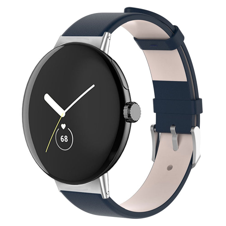 Google Pixel Watch 2 / Pixel Watch Vegan Leather Watch Strap Quick Release Watch Band - Dark Blue#serie_4