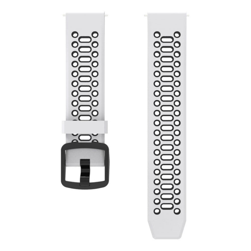 Coros Apex Pro / Samsung Gear S3 Frontier / Gear S3 Classic Breathable Silicone Strap 22mm Dual Color Watch Band - White / Black#serie_2
