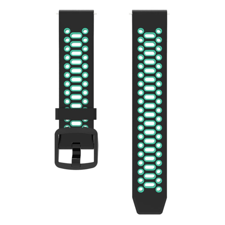 Coros Apex Pro / Samsung Gear S3 Frontier / Gear S3 Classic Breathable Silicone Strap 22mm Dual Color Watch Band - Black / Lake Blue#serie_4