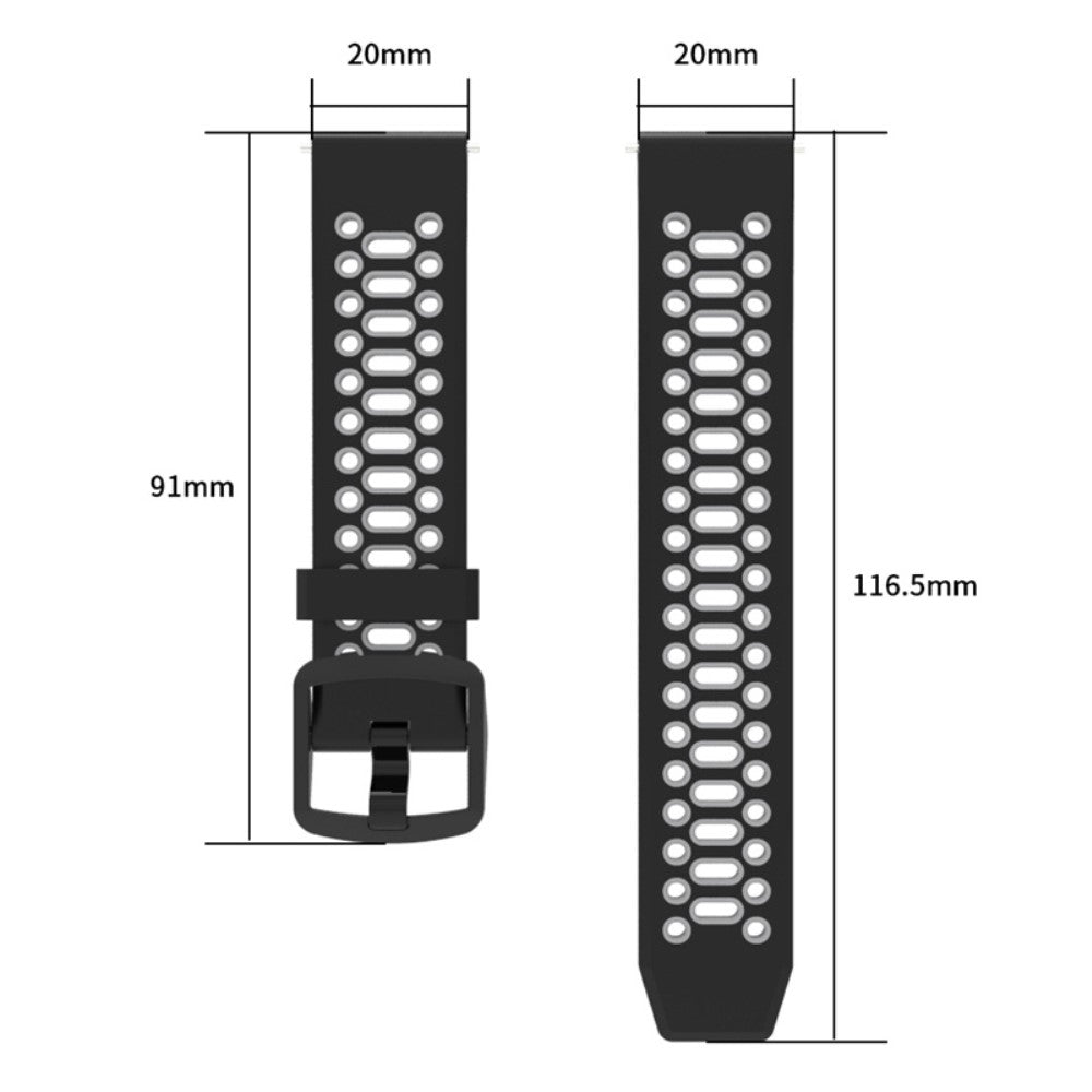 Coros Pace 2 / Garmin vivoactive 5 / GarminActive 5 / Venu Sq 2 Dual Color Watch Strap 20mm Silicone Watchband - Blue / Grey#serie_7