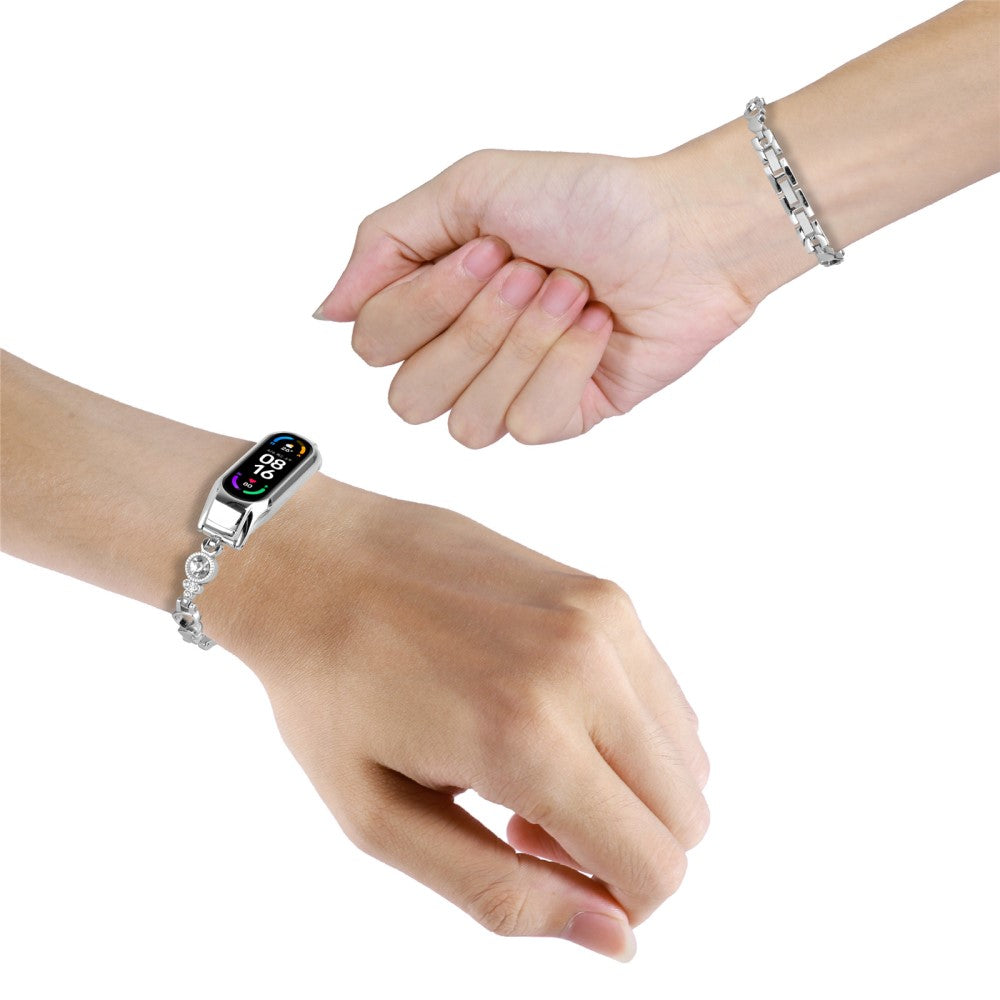 Xiaomi Smart Band 8 Watch Bracelet Rhinestones Decor Metal Strap Replacement - Silver#serie_4