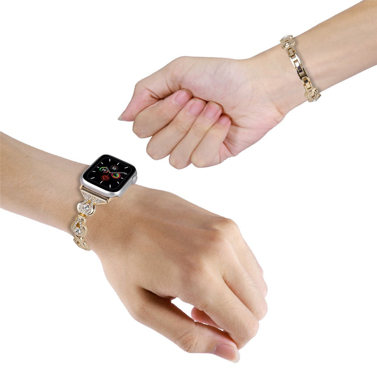 Apple Watch 49mm / 45mm / 44mm / 42mm Watch Band Rhinestone Decor Bracelet - Gold#serie_2