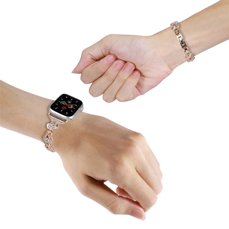 Apple Watch 49mm / 45mm / 44mm / 42mm Watch Band Rhinestone Decor Bracelet - Rose Gold#serie_3