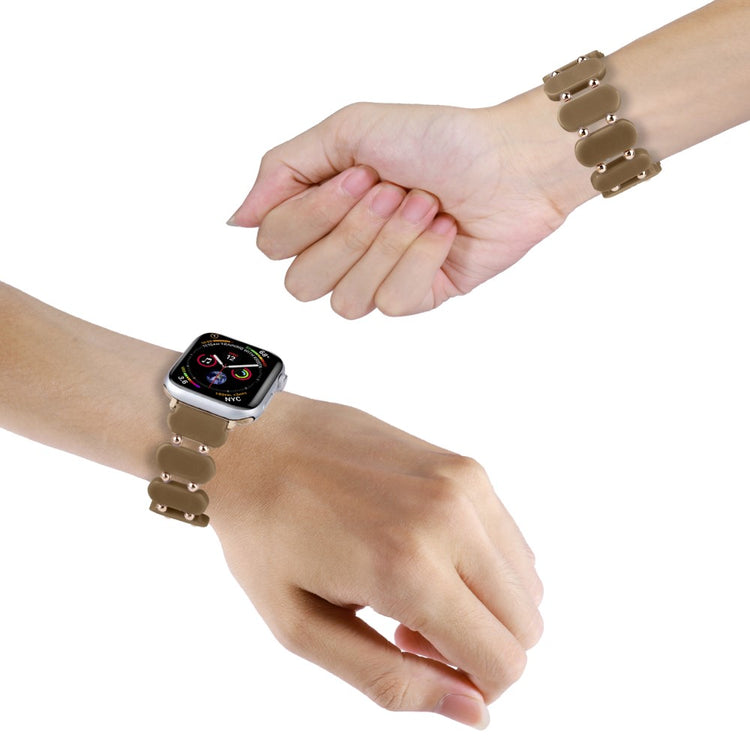 Apple Watch 49mm / 45mm / 44mm / 42mm Elastic Resin Watch Band - Brown#serie_7
