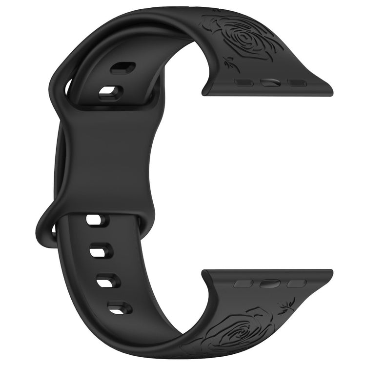 Holdbart Silikone Universal Rem passer til Apple Smartwatch - Sort#serie_6