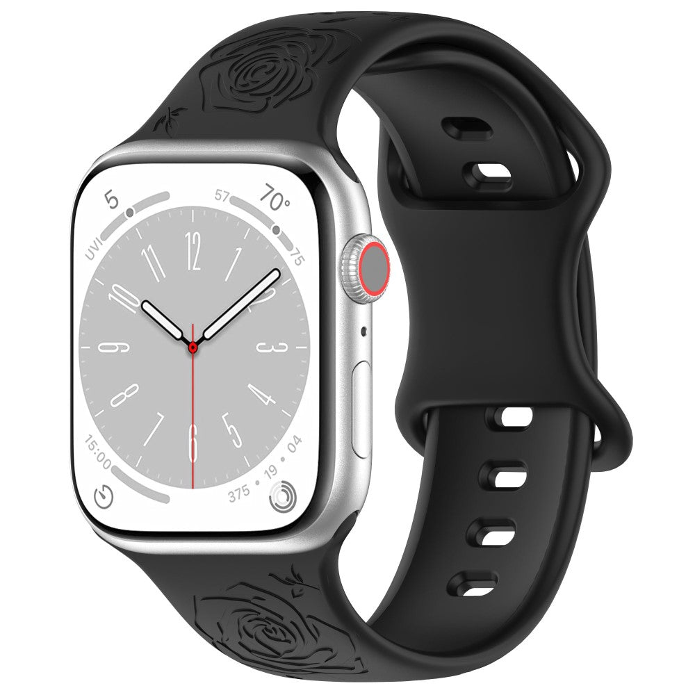 Holdbart Silikone Universal Rem passer til Apple Smartwatch - Sort#serie_6