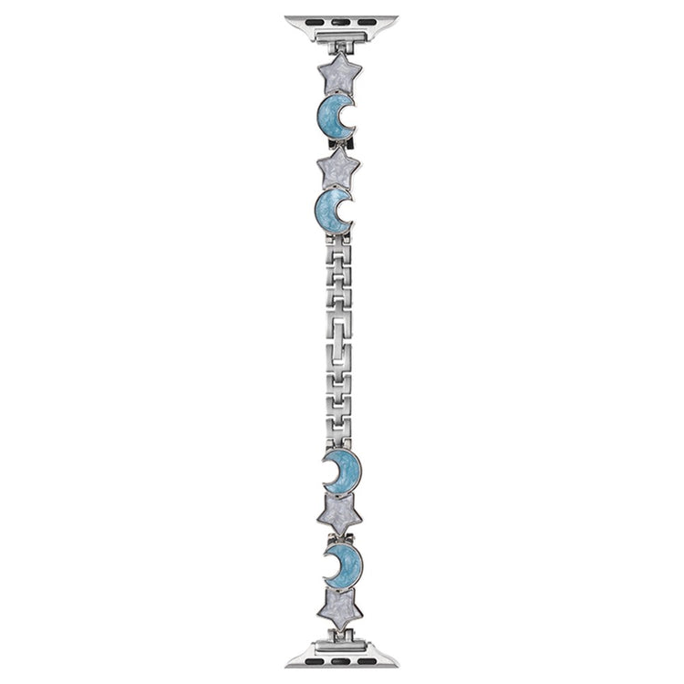 Apple Watch 49mm / 45mm / 44mm / 42mm Watch Band Zinc Alloy Strap - Silver+Blue Moon#serie_7