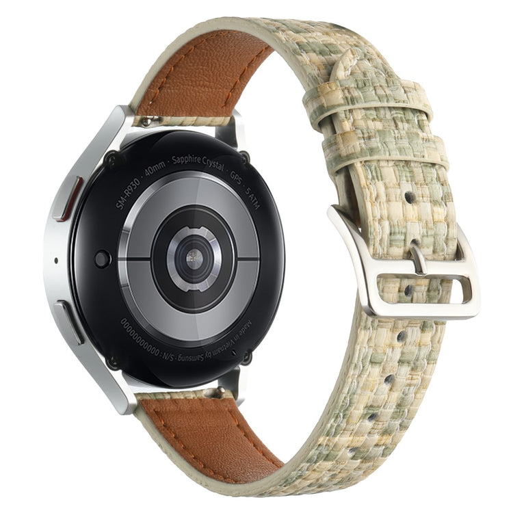 Garmin Active 5 / Samsung Galaxy Watch6 Classic 47mm 43mm Watch Band 20mm Braided Vegan Leather Wrist Strap - Light Green#serie_5