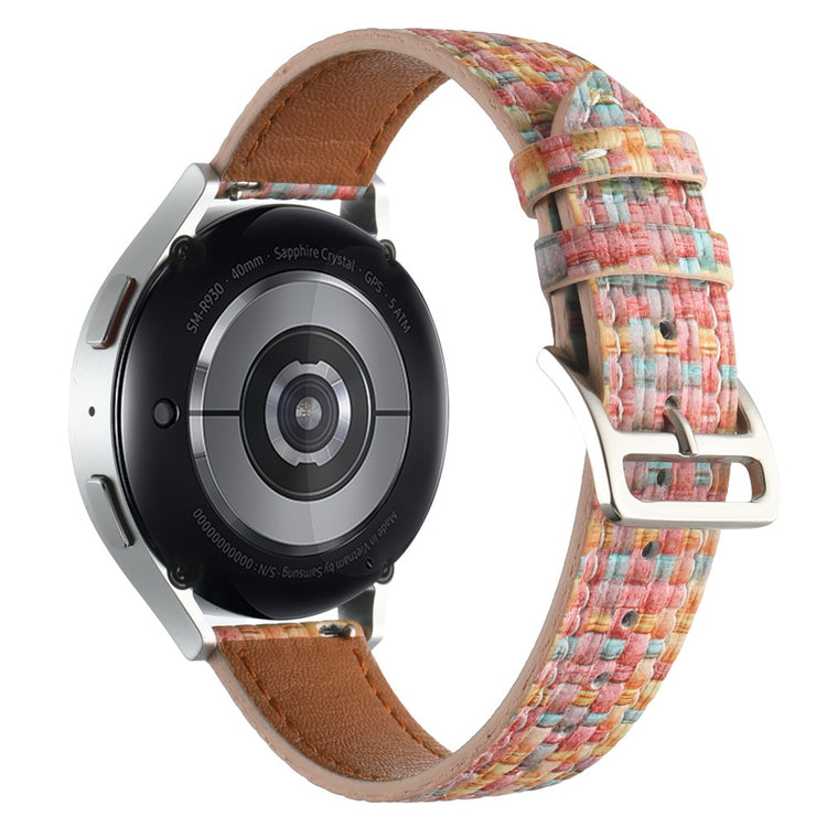 Garmin Active 5 / Samsung Galaxy Watch6 Classic 47mm 43mm Watch Band 20mm Braided Vegan Leather Wrist Strap - Pink Blue#serie_6
