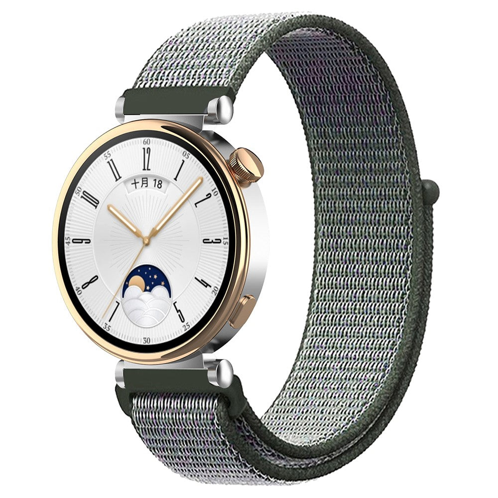 Huawei Watch GT 4 41mm / Garmin Venu 3S Watch Band 18mm Nylon Loop Adjustable Wrist Strap - Dark Olive#serie_3