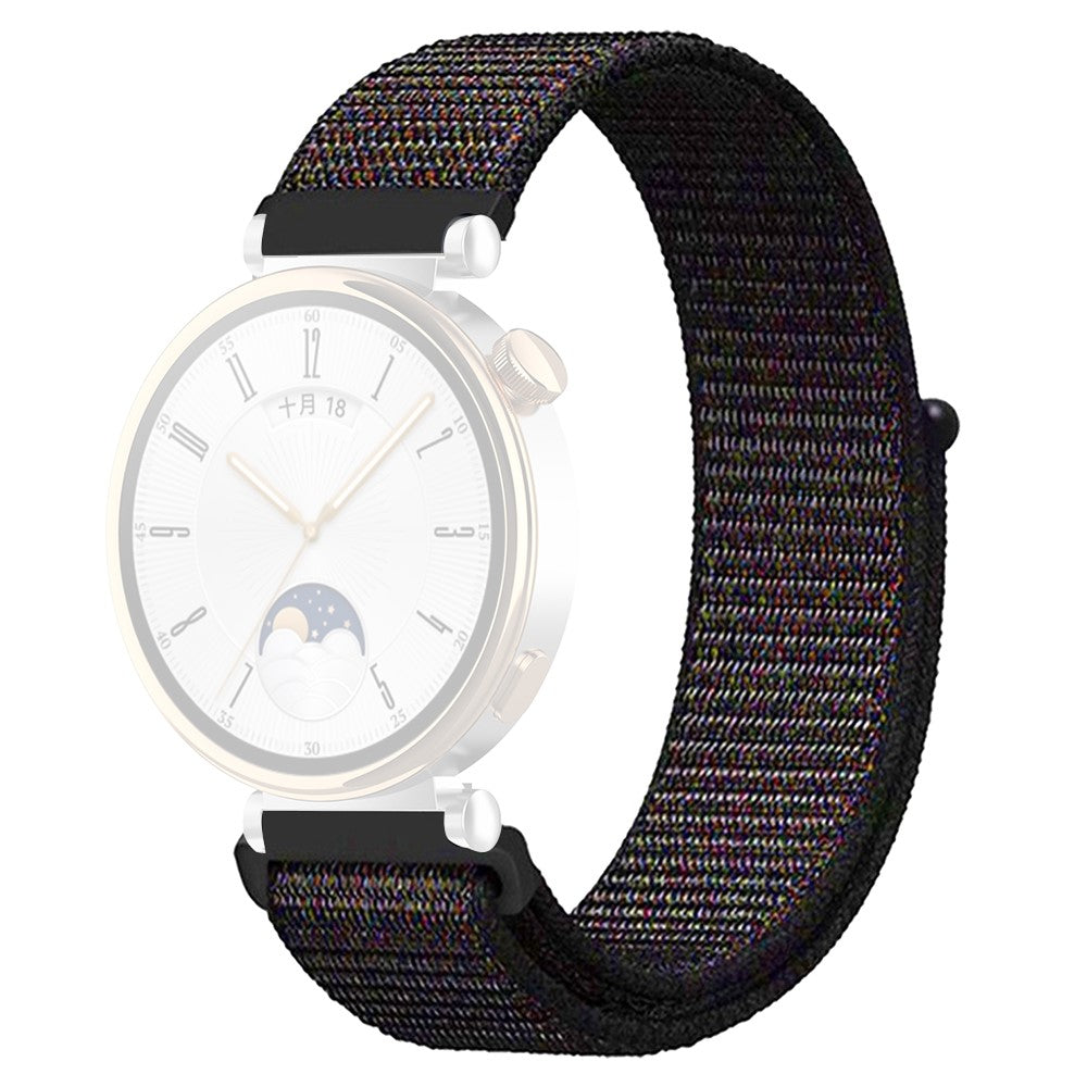Huawei Watch GT 4 41mm / Garmin Venu 3S Watch Band 18mm Nylon Loop Adjustable Wrist Strap - Black#serie_8