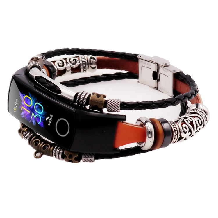Kunstlæder Universal Rem passer til Huawei Honor Band 4 / Honor Band 5 - Brun#serie_2