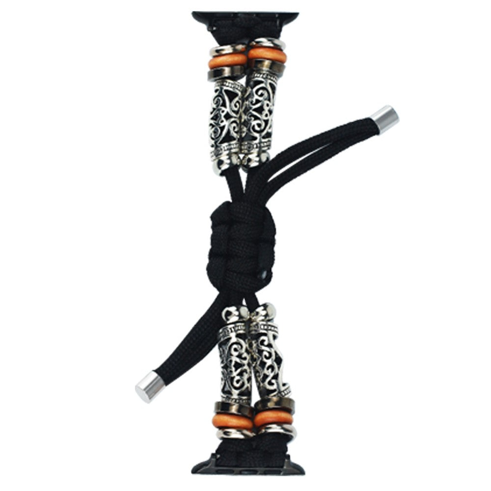 Apple Watch Series 41mm / 40mm / 38mm Rope Watch Strap Beads Wrist Band - Black#serie_1