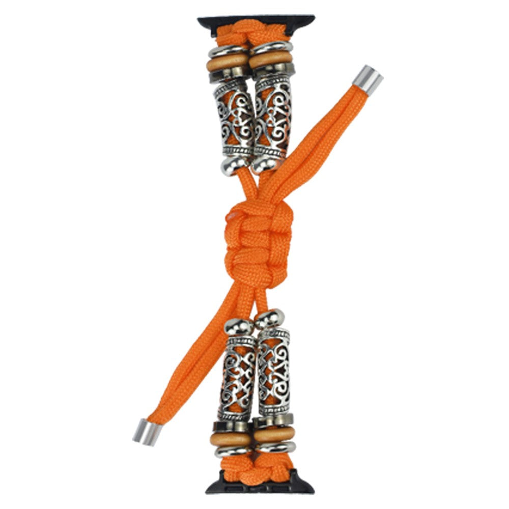 Apple Watch Series 41mm / 40mm / 38mm Rope Watch Strap Beads Wrist Band - Orange#serie_2
