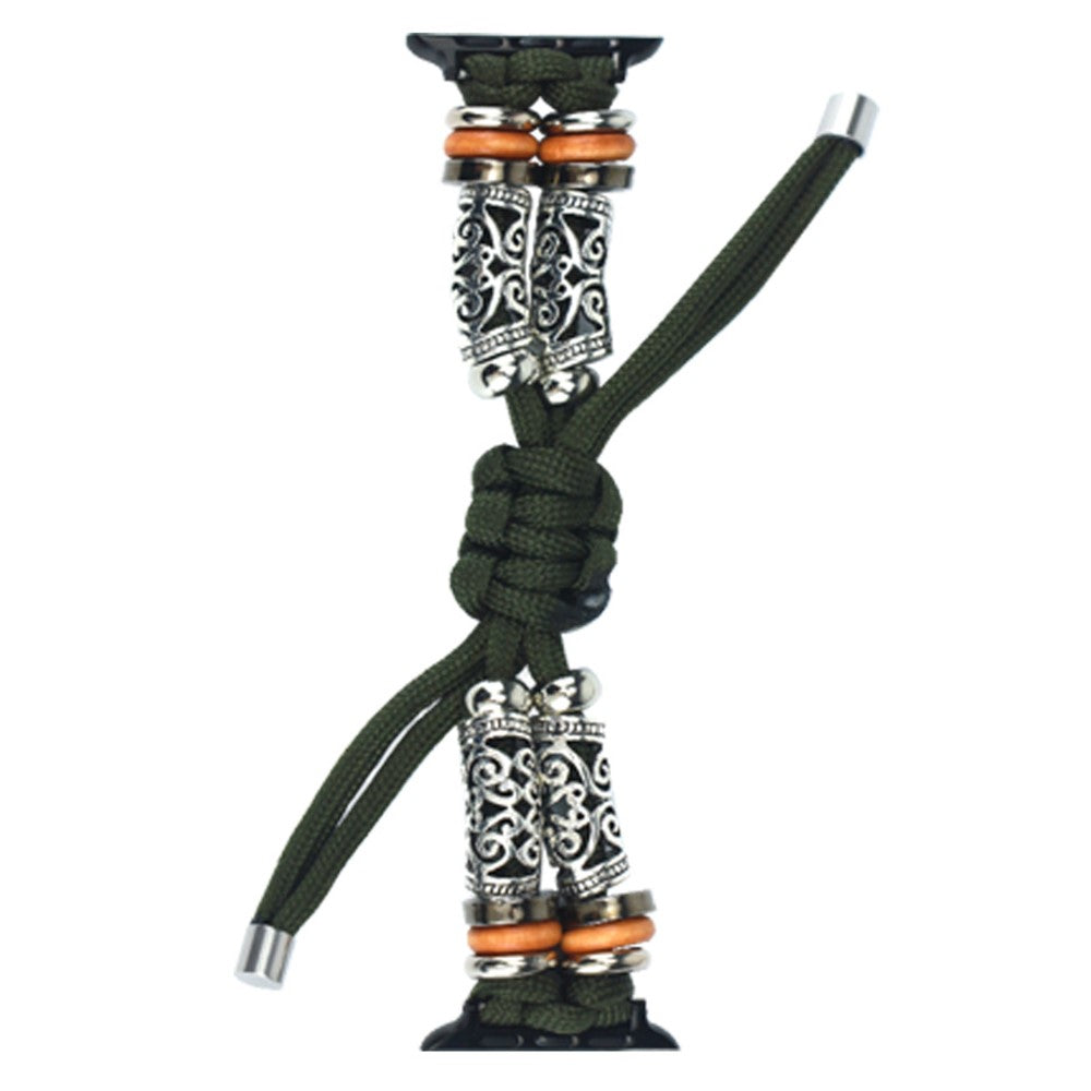 Apple Watch Series 41mm / 40mm / 38mm Rope Watch Strap Beads Wrist Band - Army Green#serie_5