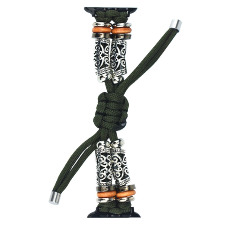 Apple Watch Series 41mm / 40mm / 38mm Rope Watch Strap Beads Wrist Band - Army Green#serie_5