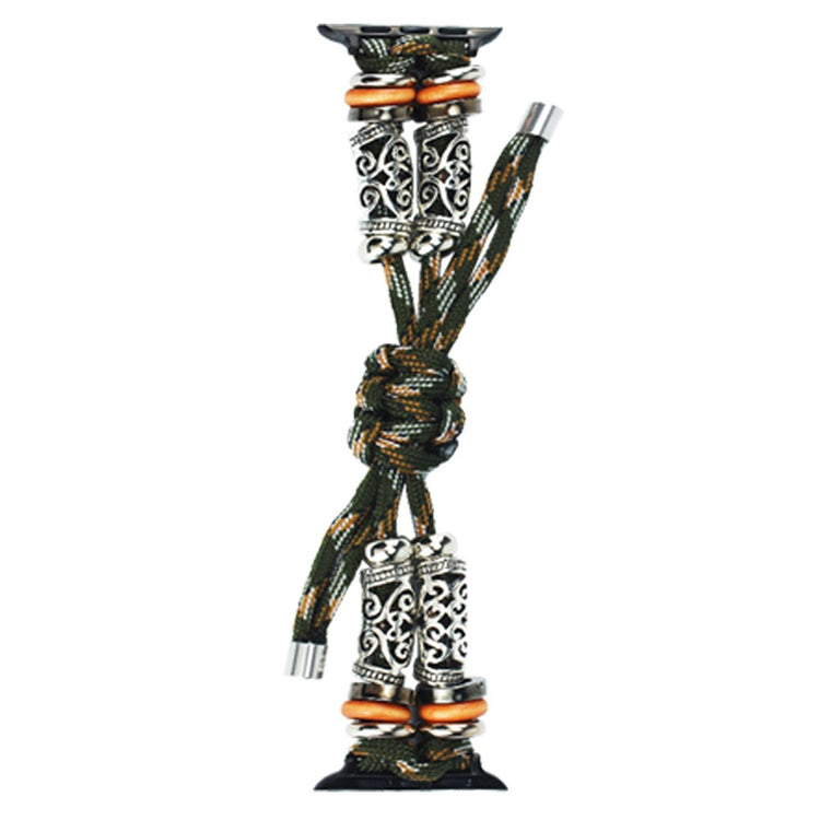 Apple Watch Series 41mm / 40mm / 38mm Rope Watch Strap Beads Wrist Band - Green Camouflage#serie_6