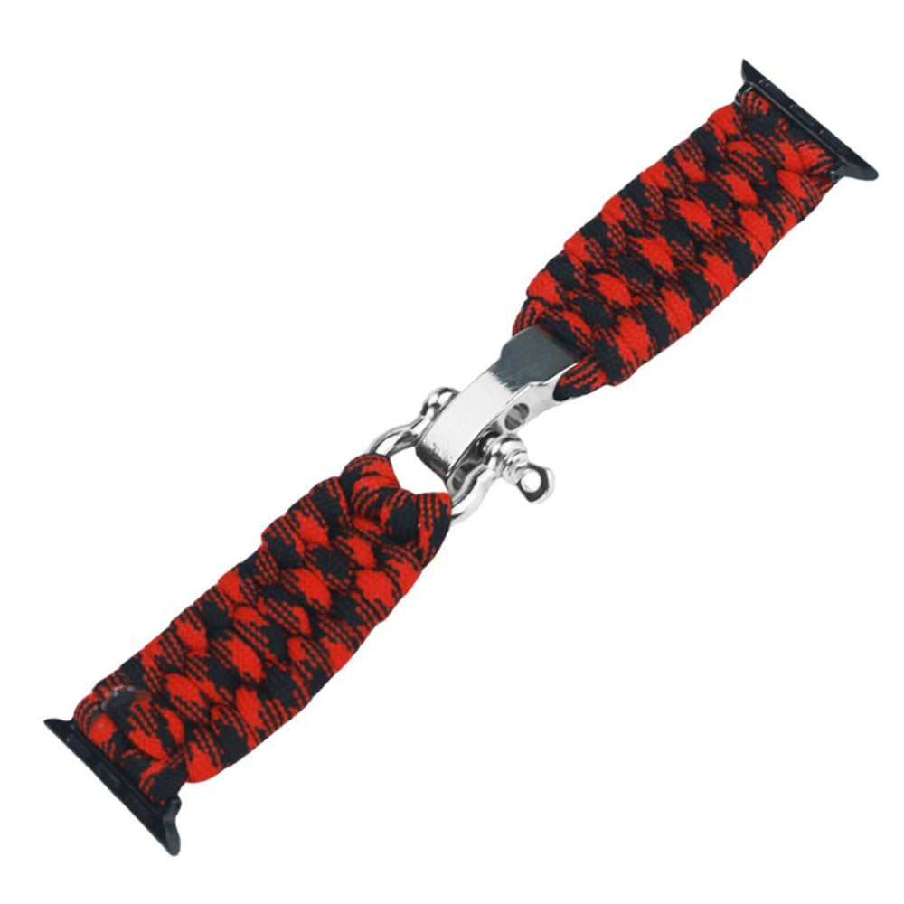 Apple Watch 49mm / 45mm / 44mm / 42mm Nylon Braided Watch Band - Red Black Camo#serie_3