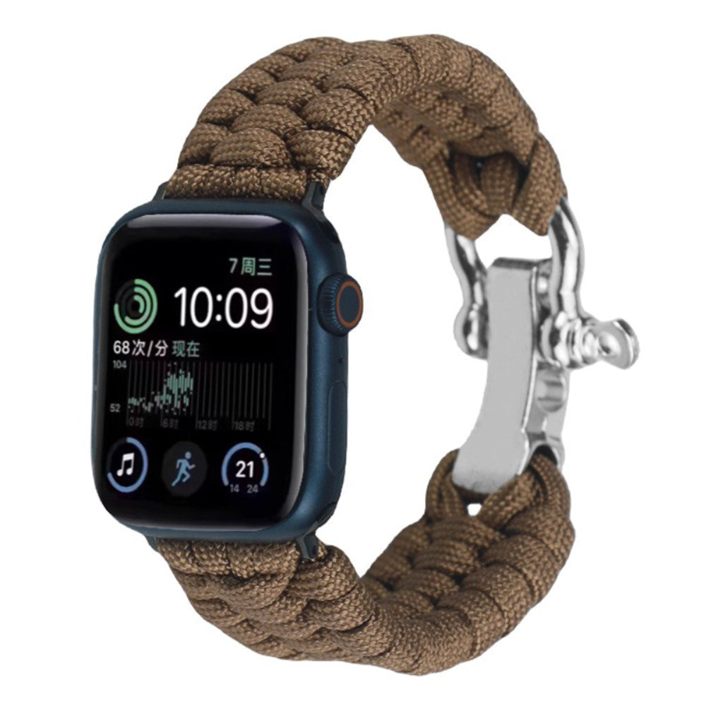 Apple Watch 49mm / 45mm / 44mm / 42mm Nylon Braided Watch Band - Brown#serie_10