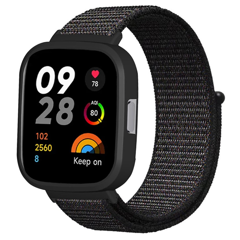Xiaomi Redmi Watch 3 Nylon Watch Band Adjustable Wrist Strap with Watch Case - Black#serie_1