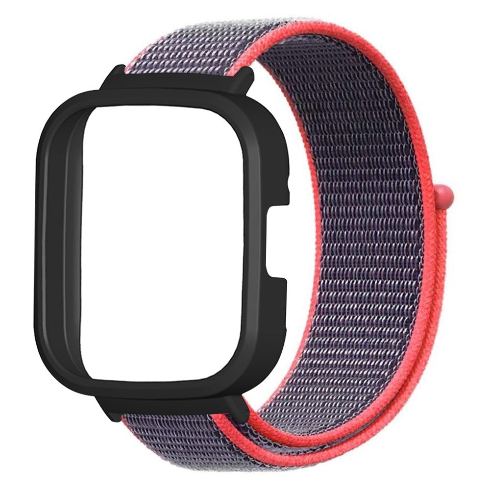 Xiaomi Redmi Watch 3 Nylon Watch Band Adjustable Wrist Strap with Watch Case - Bright Pink#serie_4