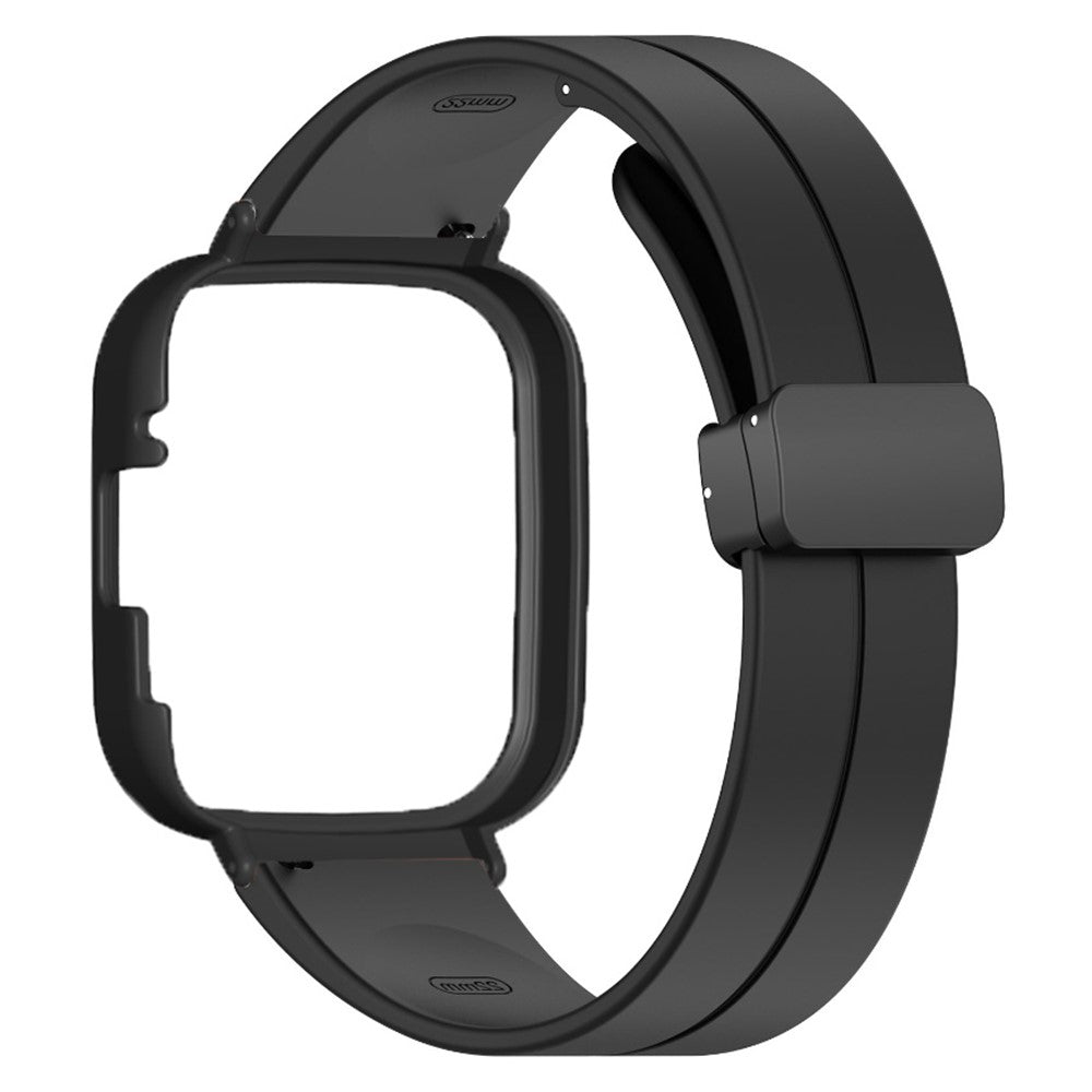 Xiaomi Redmi Watch 3 Watch Band Black Magnetic Buckle Silicone Wrist Strap with Watch Case - Black#serie_1