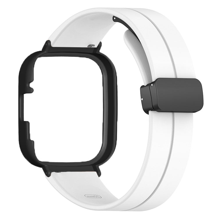 Xiaomi Redmi Watch 3 Watch Band Black Magnetic Buckle Silicone Wrist Strap with Watch Case - White#serie_2