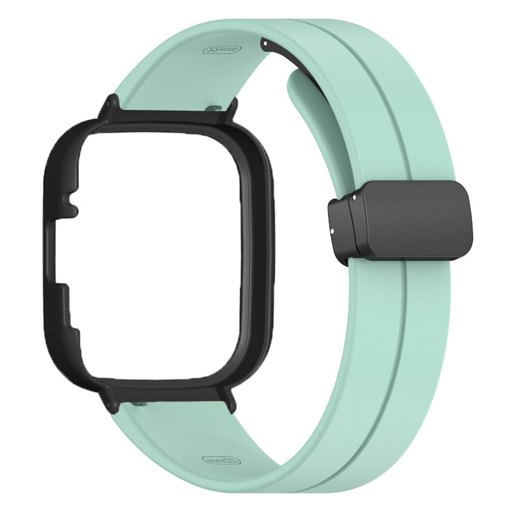 Xiaomi Redmi Watch 3 Watch Band Black Magnetic Buckle Silicone Wrist Strap with Watch Case - Mint Green#serie_3