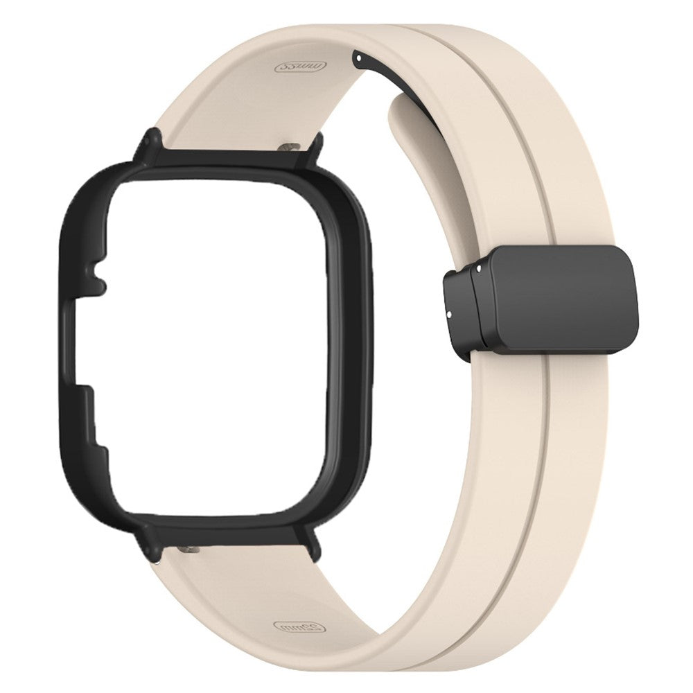 Xiaomi Redmi Watch 3 Watch Band Black Magnetic Buckle Silicone Wrist Strap with Watch Case - Retro White#serie_4