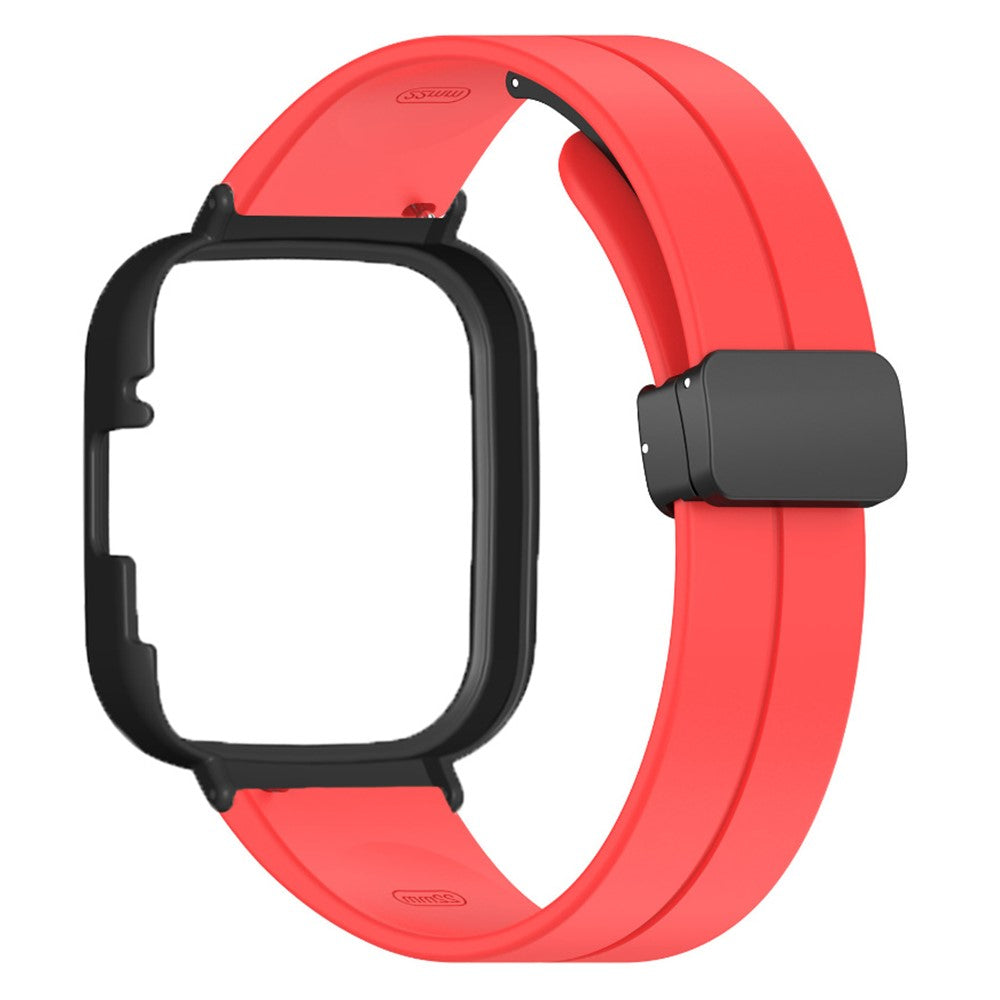 Xiaomi Redmi Watch 3 Watch Band Black Magnetic Buckle Silicone Wrist Strap with Watch Case - Red#serie_5